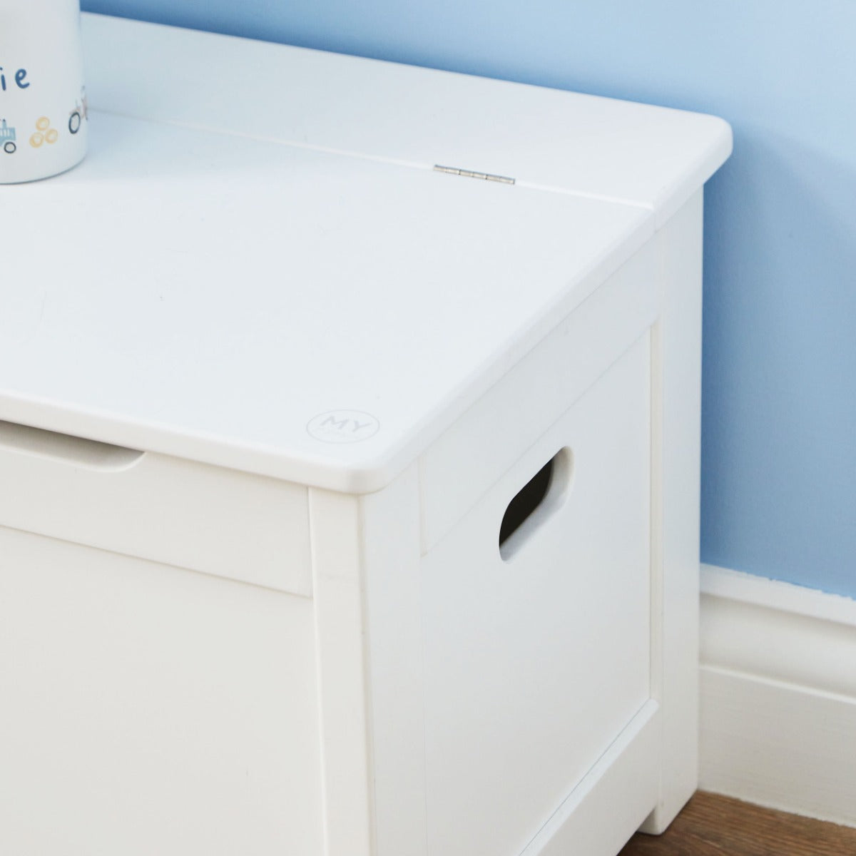Personalised Fun On The Farm Wooden White Toy Box FSC®
