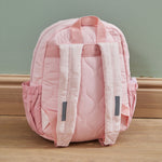 Personalised Heart Flower Pink Medium Quilted Backpack