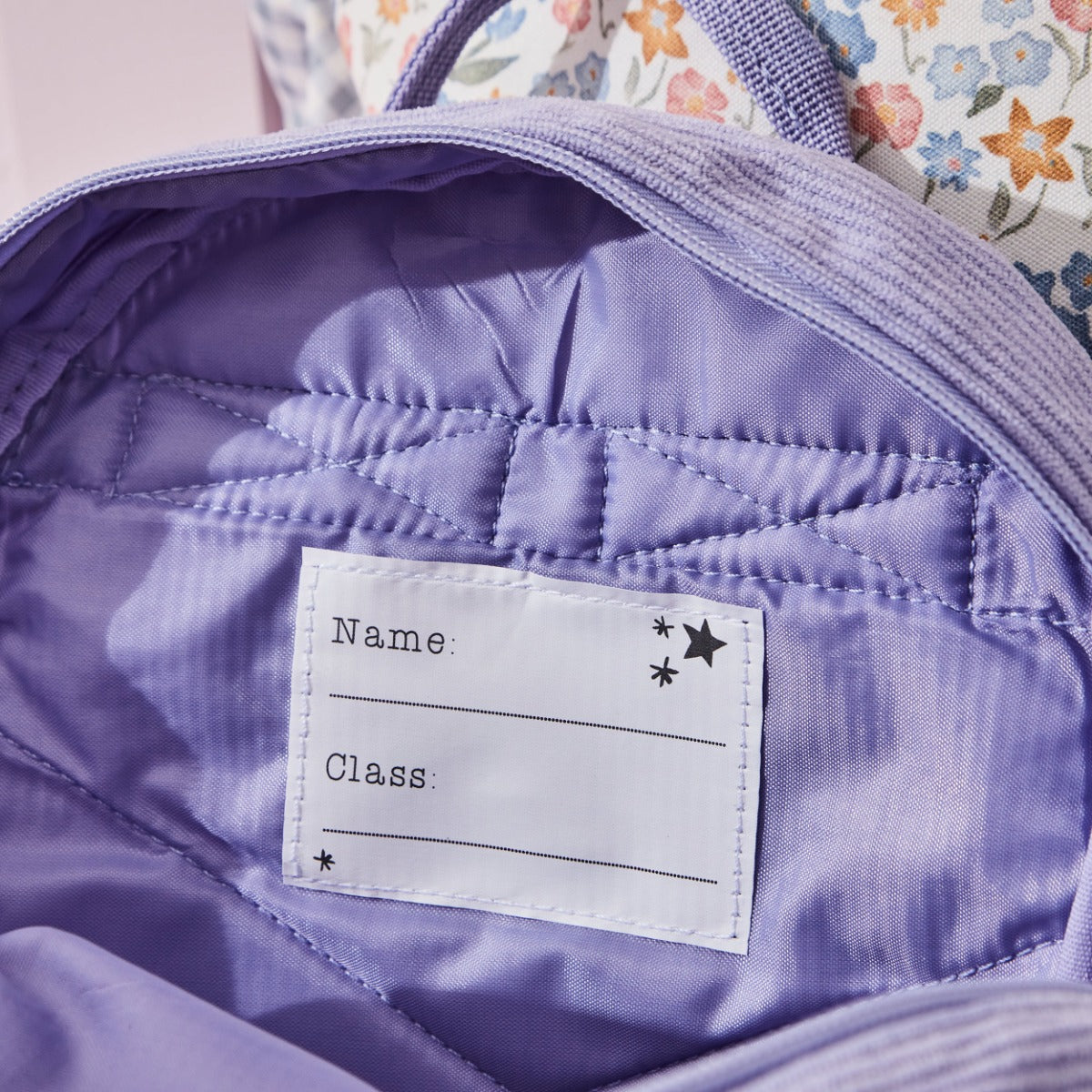 Personalised Blossom & Bloom Lilac Mini Cord Backpack 