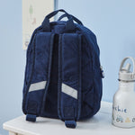 Personalised Navy Cord Tractor Mini Backpack