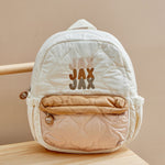 My Kids Personalised Bubble Gradient Name Quilted Medium Backpack in Ecru