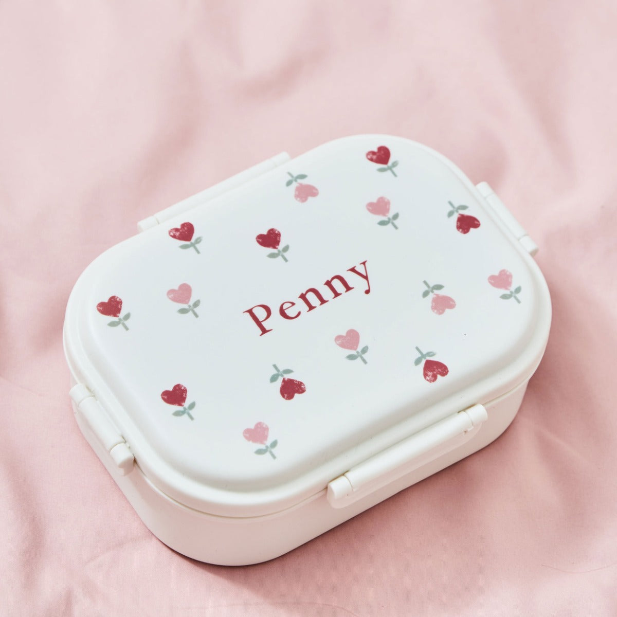 Personalised Heart Flower Lunch Box 
