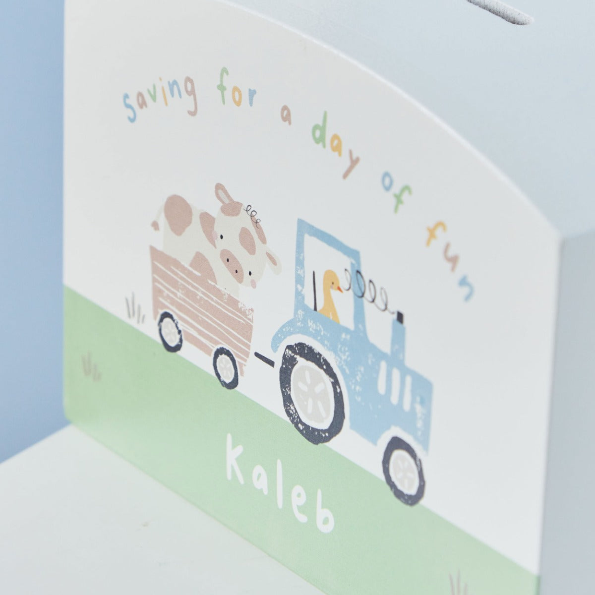 Personalised Fun On The Farm Wooden Money Box FSC®