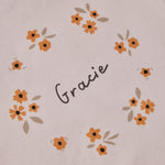 Personalised Yellow Floral Wreath Pink Bodysuit