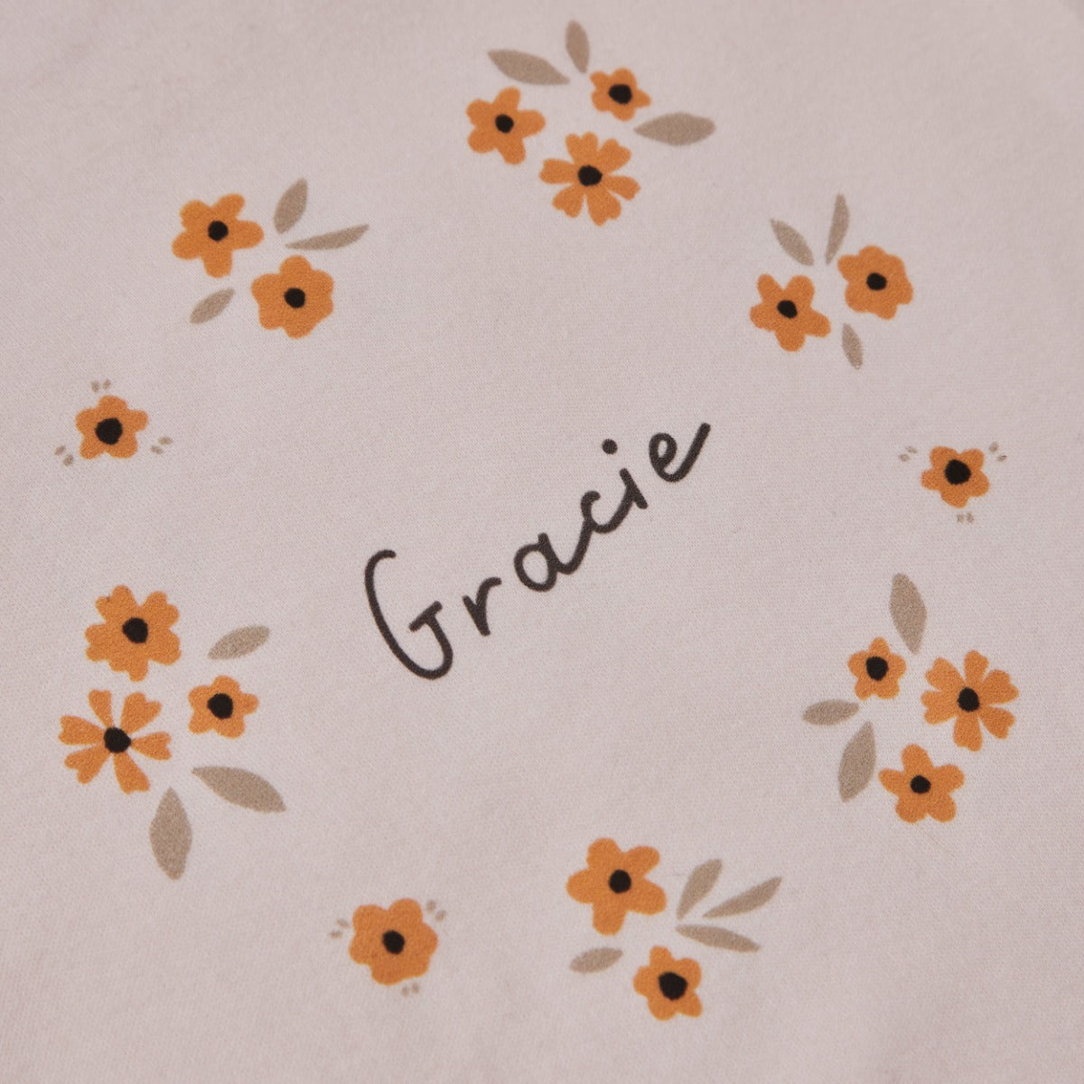 Personalised Yellow Floral Wreath Pink Bodysuit