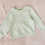 My Kids Personalised Pink Flower Sage Sweatshirt 
