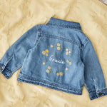 Personalised Yellow Flower Wreath Denim Jacket
