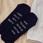 Personalised Navy Sole Message Wedding Socks