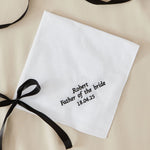 Personalised Black & White Wedding Handkerchief
