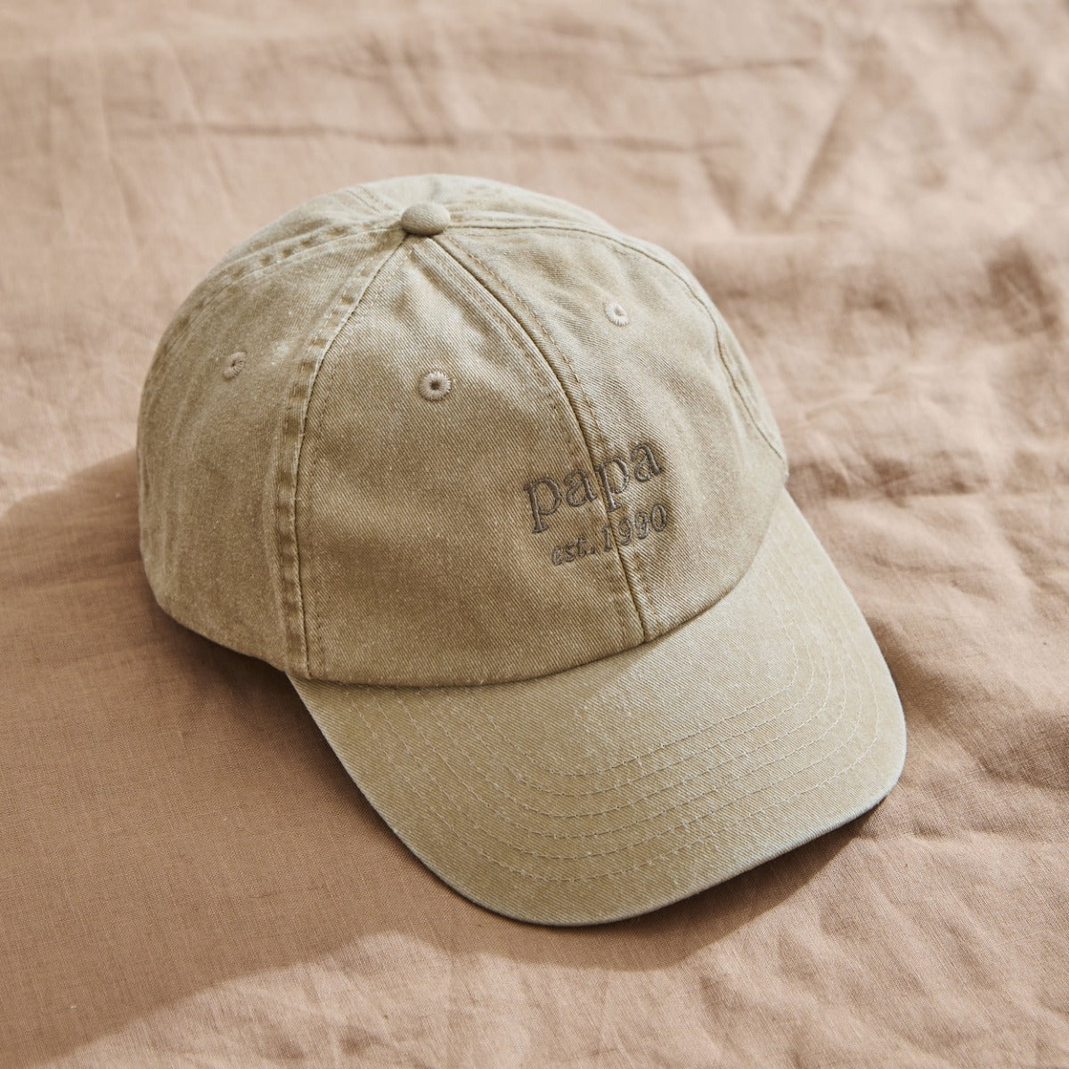 Personalised Family Vintage Cap in Natural 