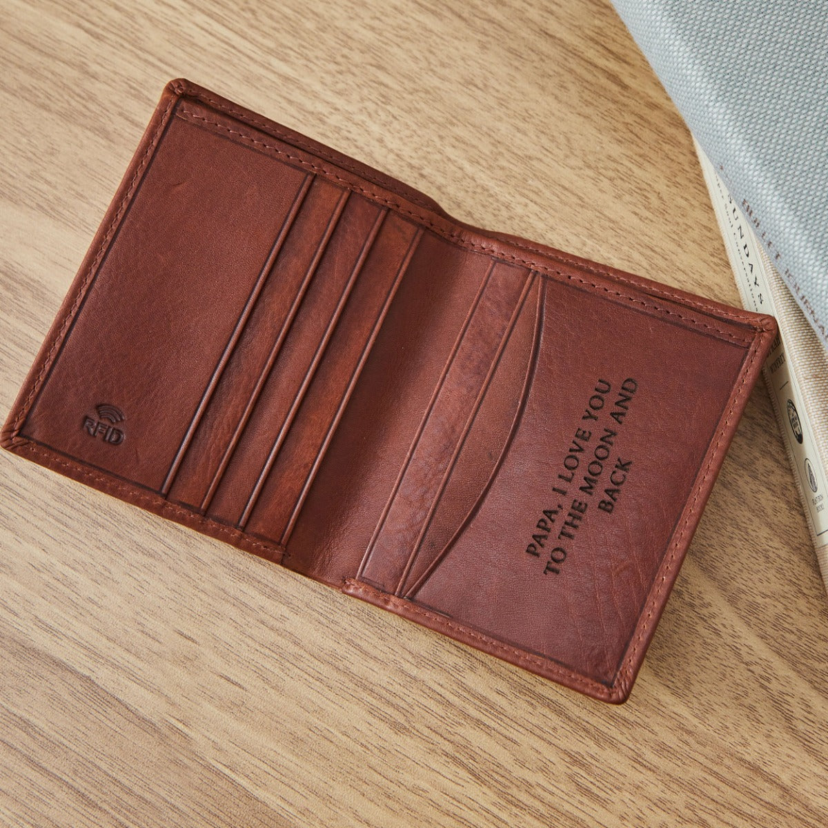 Personalised Tan Leather Wallet 