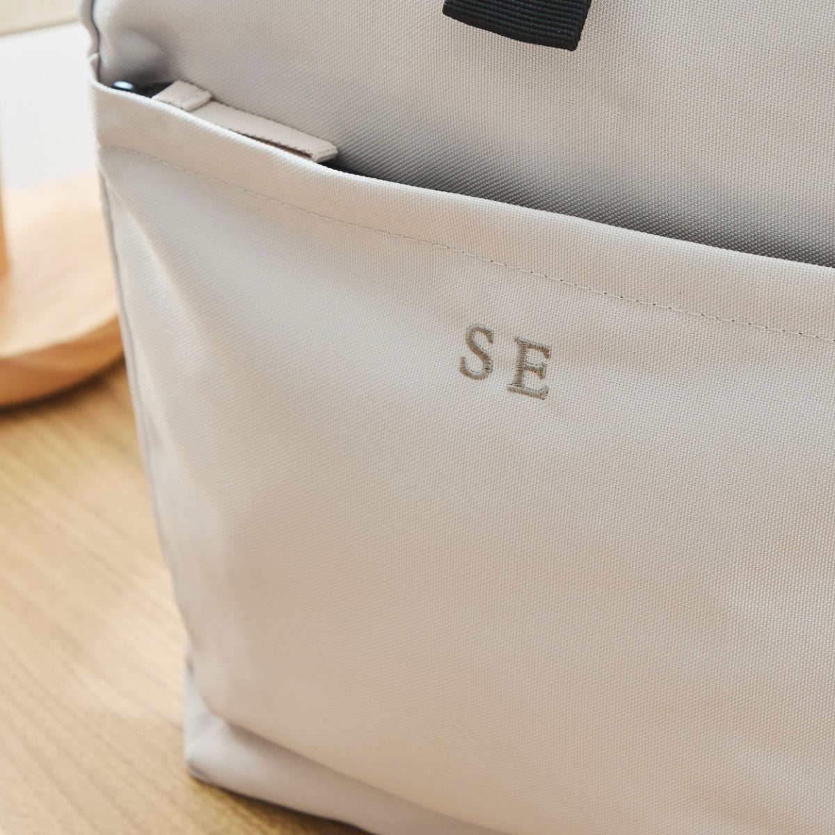 Personalised Roll Top Backpack in Stone 