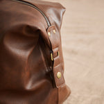 Personalised Tan Embroidered PU Weekend Holdall Bag 