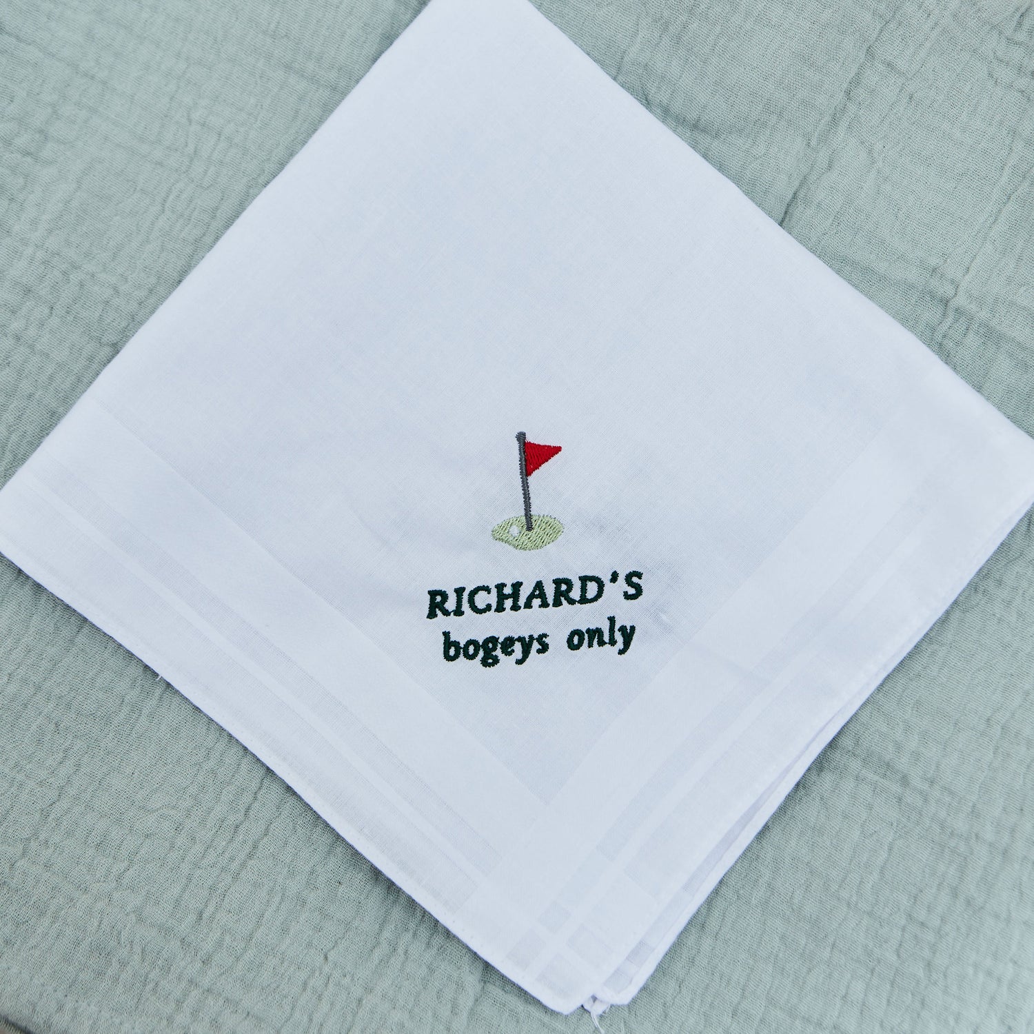Personalised Bogeys Only Golf Handkerchief