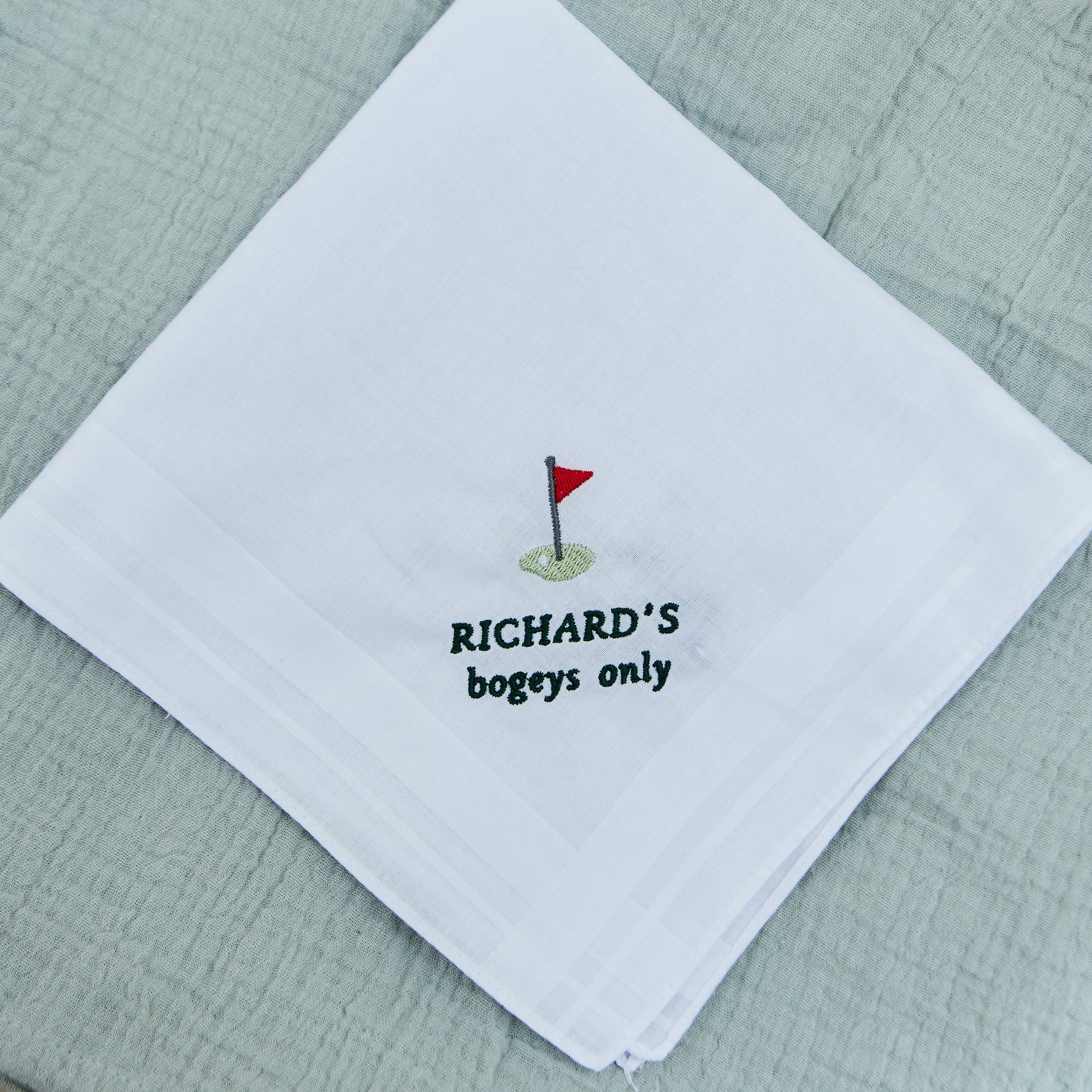 Personalised Bogeys Only Golf Handkerchief