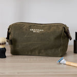 Personalised Khaki Green Mens Wash Bag