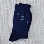 Personalised Father's Day Ace Navy Socks