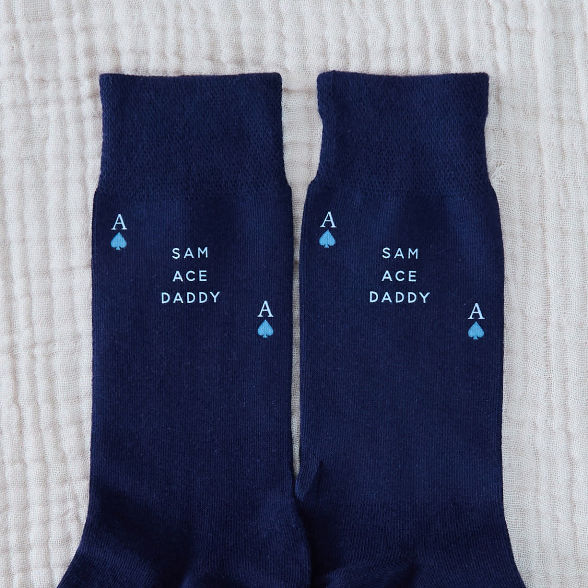 Personalised Father's Day Ace Navy Socks