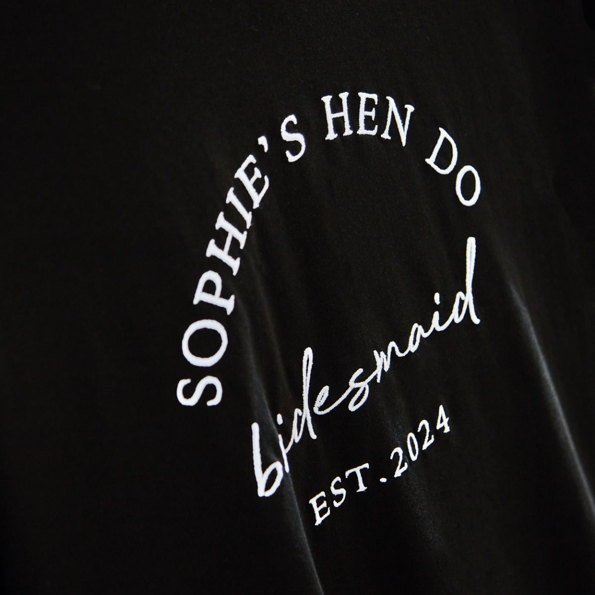 Personalised Black Hen Do T-Shirt