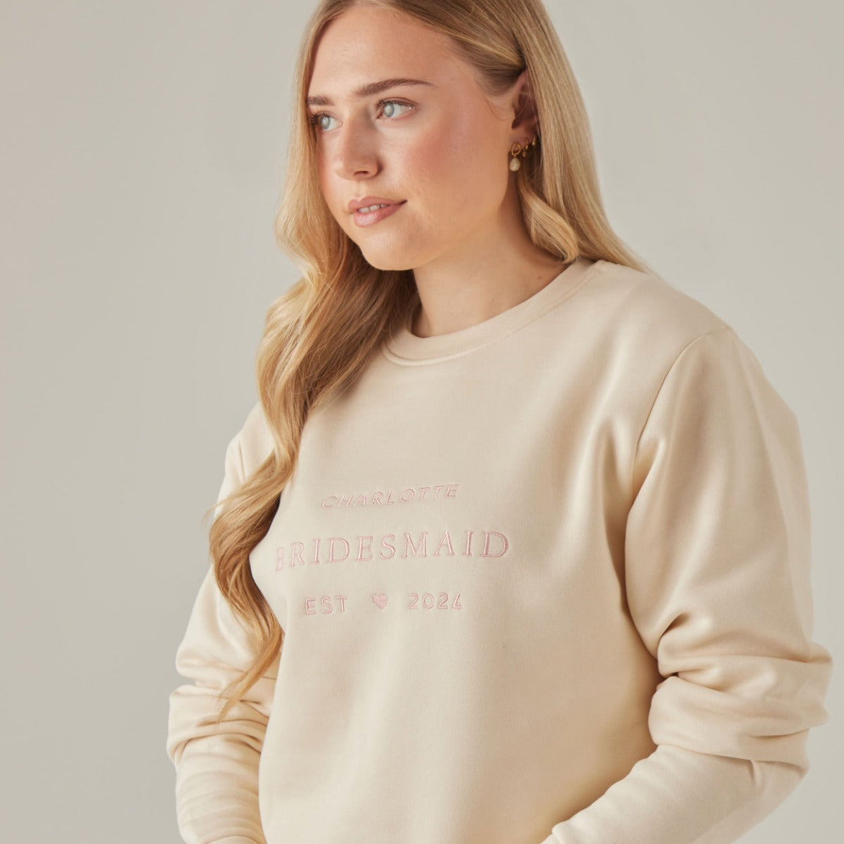 Personalised Cream Bridesmaid Sweatshirt