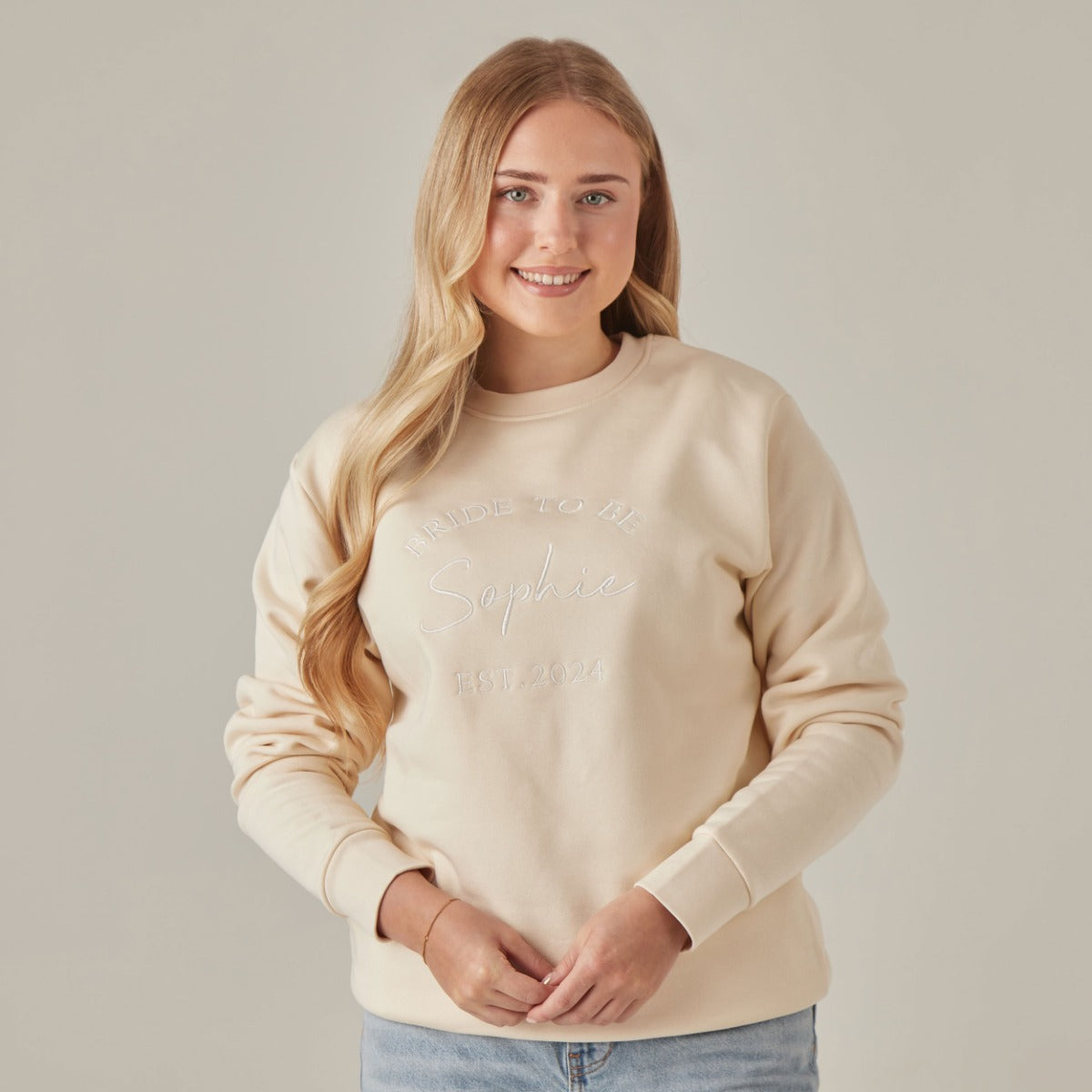 Personalised Cream Bride To Be Sweatshirt