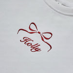 Personalised Red Bow White Jumper 