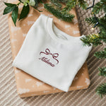 Personalised Kids' Red Bow White Jumper 