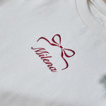 Personalised Kids' Red Bow White Jumper 