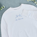 Personalised Something Blue Bow White Sweatshirt 