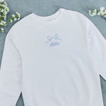 Personalised Something Blue Bow White Sweatshirt 