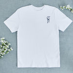 Personalised Something Blue Bow Embroidered White T-Shirt