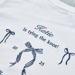 Personalised Embroidered Tying The Knot T-Shirt in White