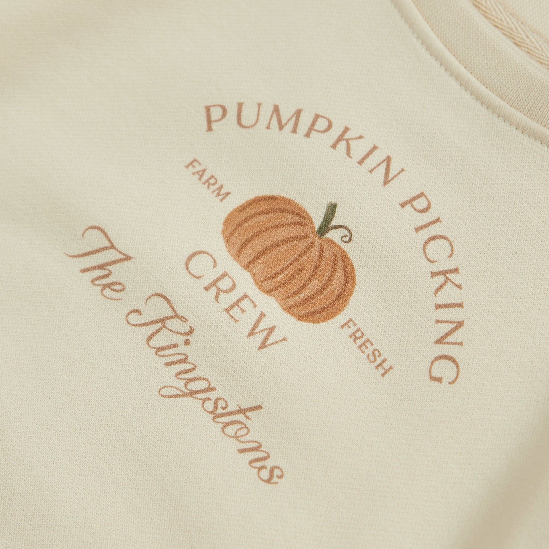 Personalised Ecru Pumpkin Picking Crew Children's Sweatshirt