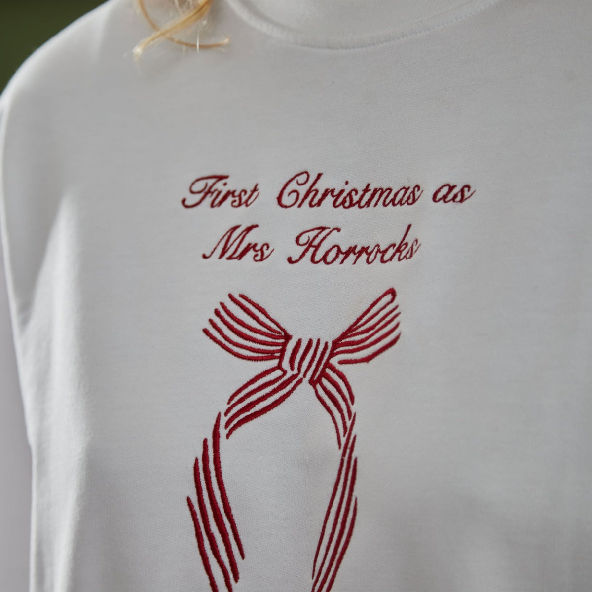 Personalised 'First Christmas As...' Bow Jumper