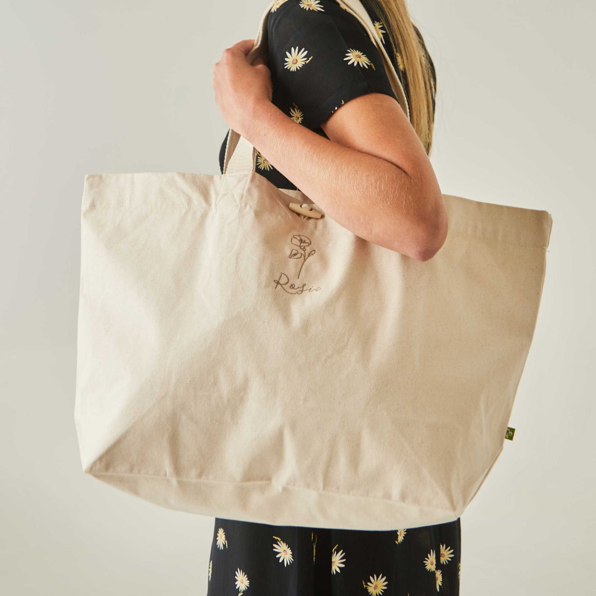 Personalised Birth Flower Canvas Tote Bag Made Yours