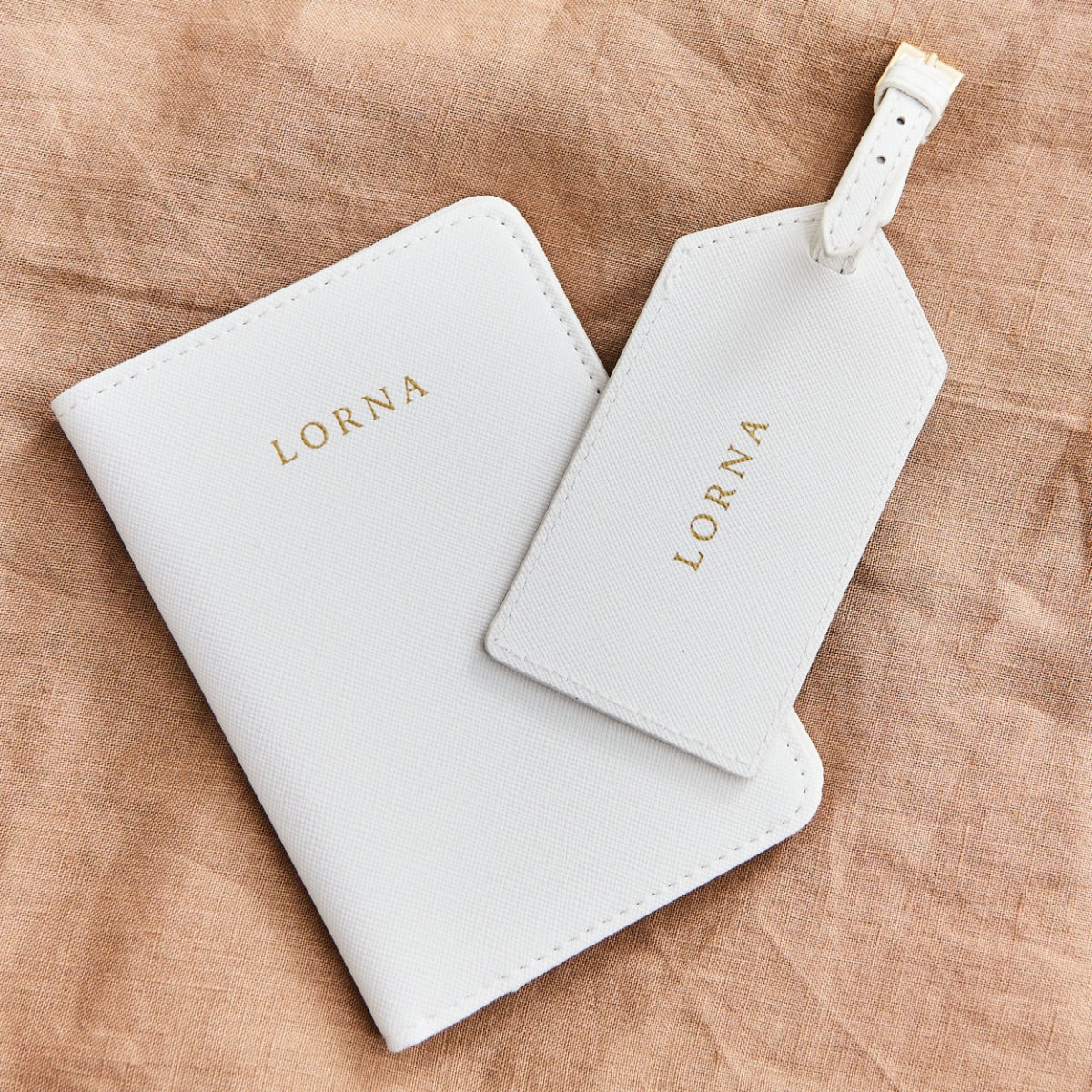 Personalised White Travel Set