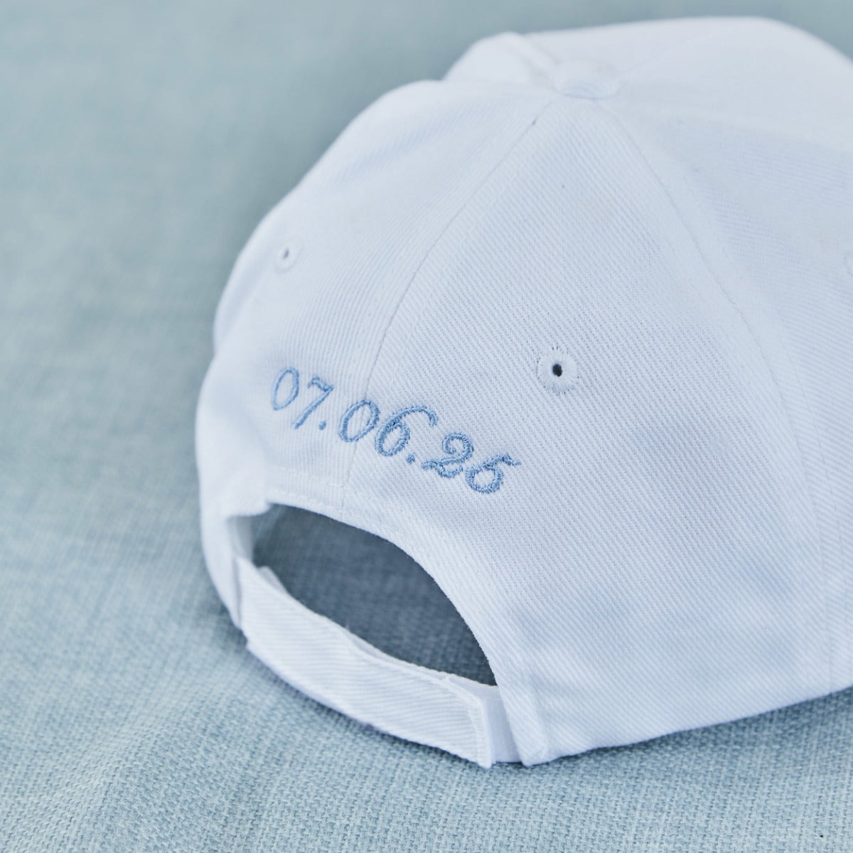 Personalised Something Blue Wife Of The Party White Cap