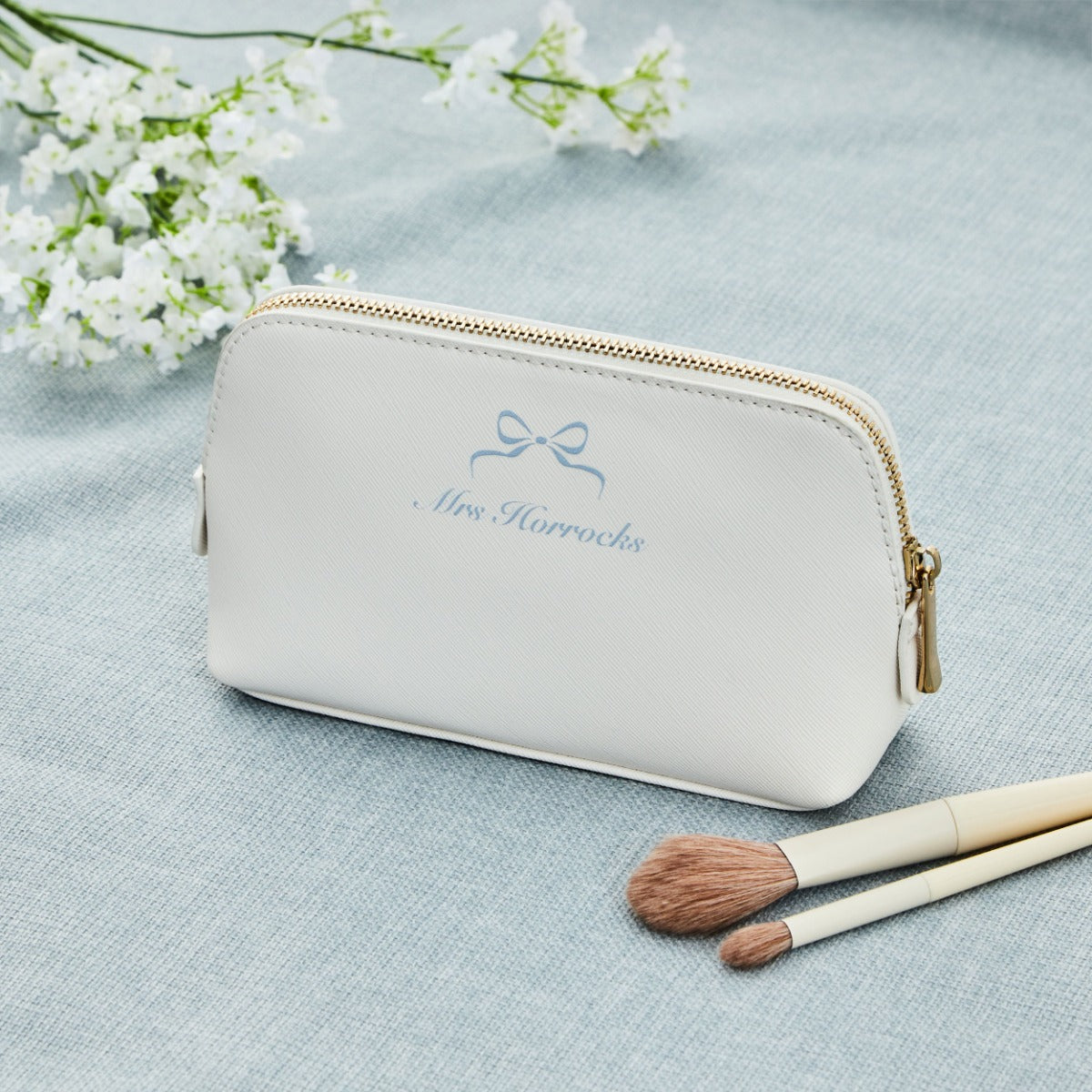Personalised Something Blue Medium Make Up Bag 