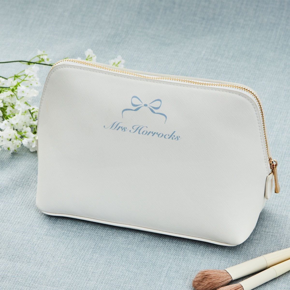 Personalised Something Blue Large Make Up Bag 