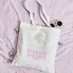 Personalised Disco Bride White Hen Party Tote Bag