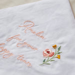 Personalised Wildflower Wedding Happy Tears Satin Edge Handkerchief