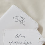 Personalised White 'Mrs' Passport and Luggage Tag Travel set
