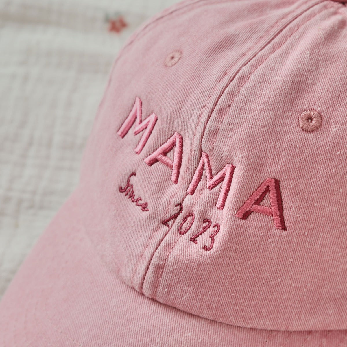 Personalised Adults Mama Vintage Pink Cap