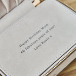 Personalised Velvet Jewellery box in Taupe