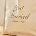 Personalised Just Married Tote Bag