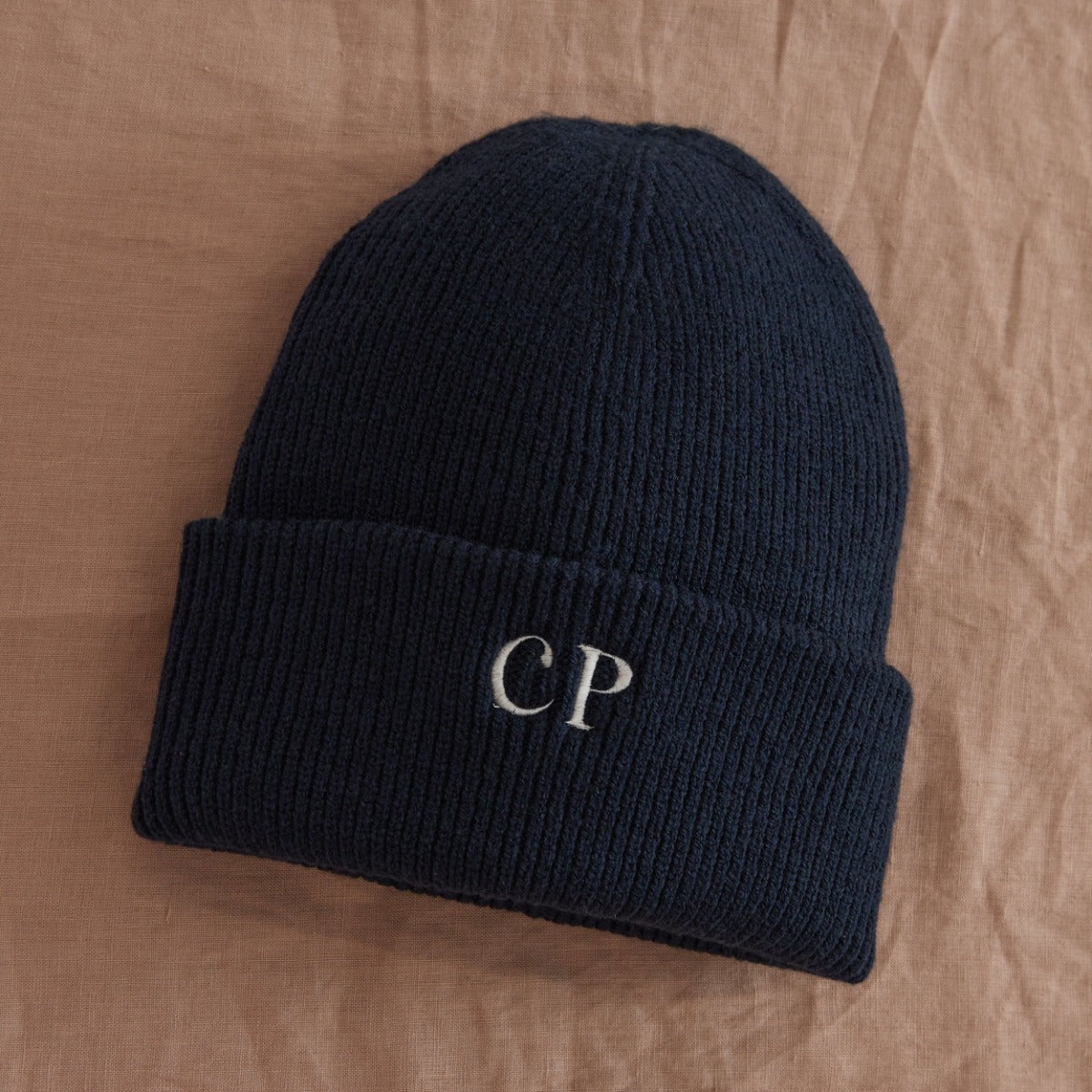 Personalised Slogan Navy Beanie Hat 