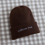 Personalised Walnut Brown Beanie Hat with Customisable slogan