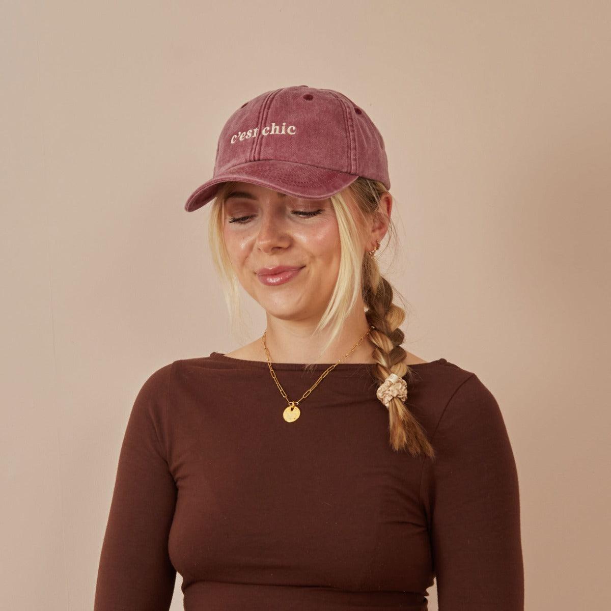 Personalised Vintage Burgundy Adult Cap