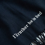Personalised Navy tassled scarf with Customisable Slogan