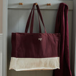 Personalised Burgundy Contrast Tote Bag